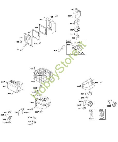 A - Depuratore aria, silenziatore B&S - 11 €¦ 110492-0165-E1 brand Stihl